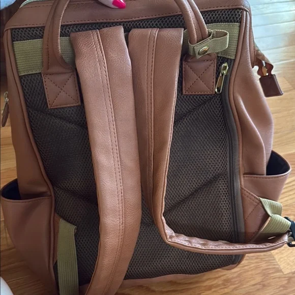 Kah&kee Brown Leather Backpack/diaper bag - Picture 4 of 7